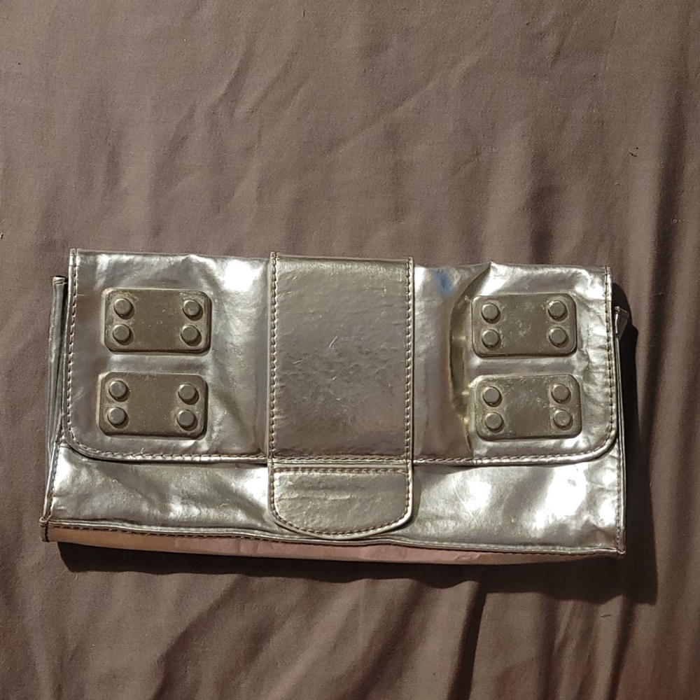 Metallic Silver Clutch